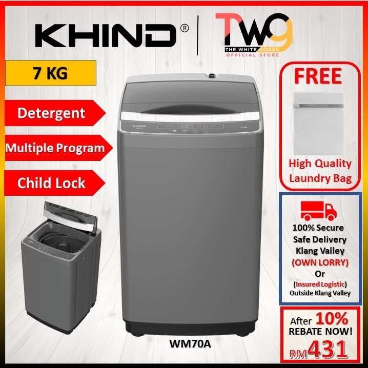 [FAST SHIPPING] Khind WM70A 7KG Fully Auto Washing Machine Top Load