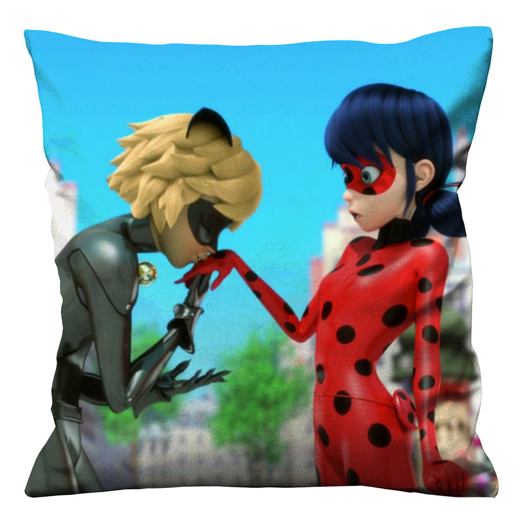 MIRACULOUS LADYBUG AND CHAT NOIR Color 70*70cm+pillow Inner Hermès