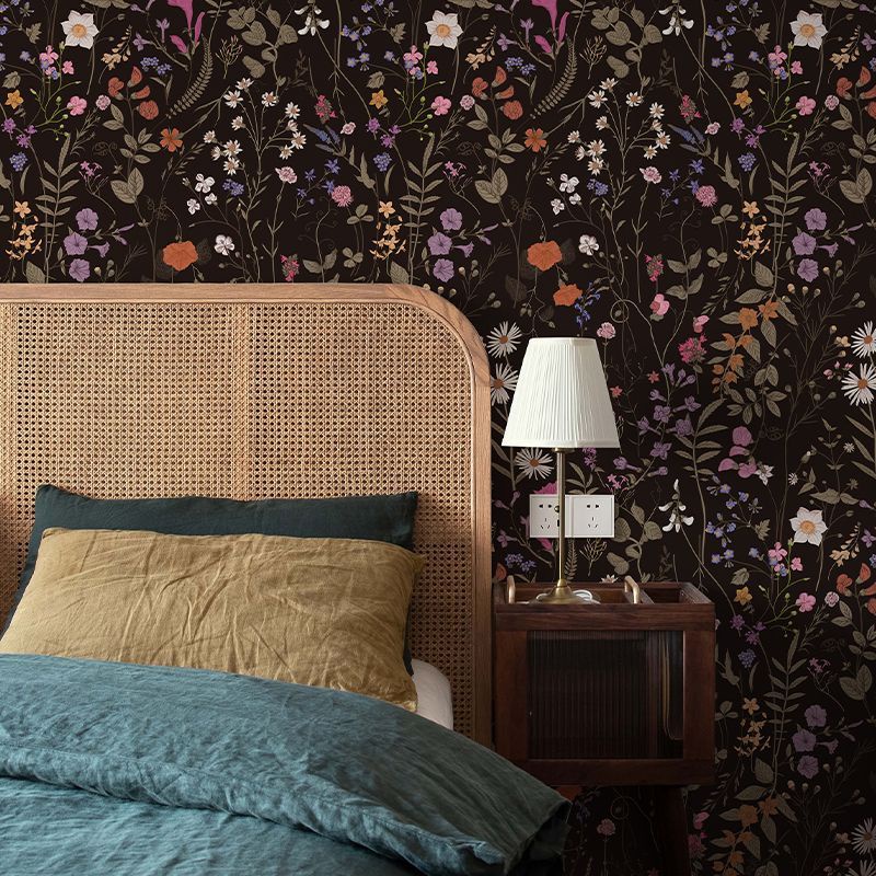 Floral Wallpaper Kertas Dinding Peel and Stick Dark Farm Floral Stick