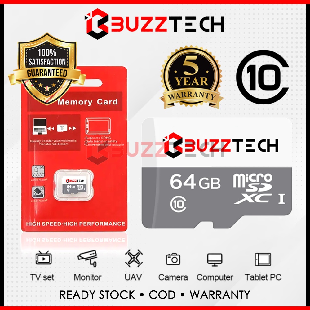 BuzzTech Micro SD Card High Endurance 32GB 64GB 128GB 256GB Video