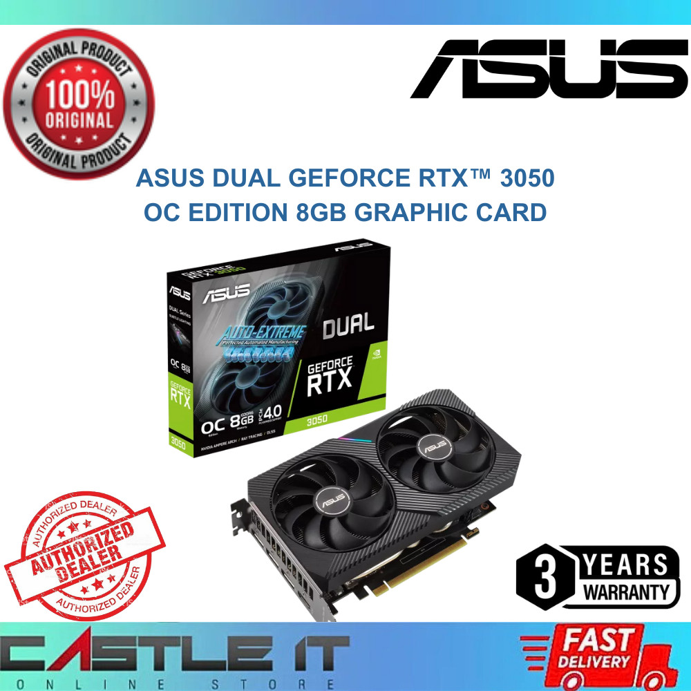 Asus RTX 3050 DUAL OC 6GB GDDR6 GPU Nvidia GeForce RTX3050 6G D6