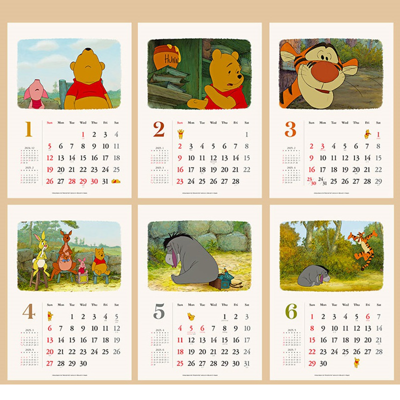 Disney 2025 A3 Wall Calendar Winnie the Pooh Alice Korean Inside Out