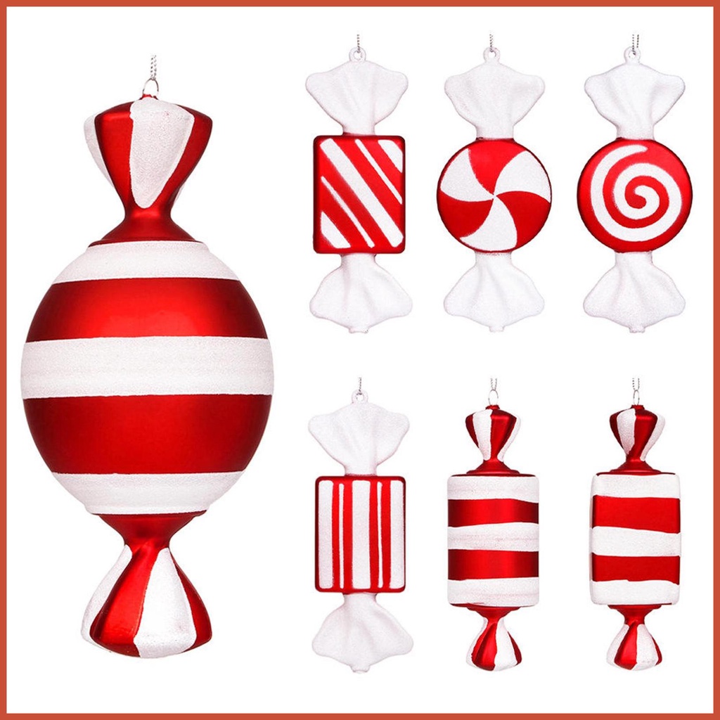 Candy Christmas Ornaments Christmas Candies Hanging Ornament Red White