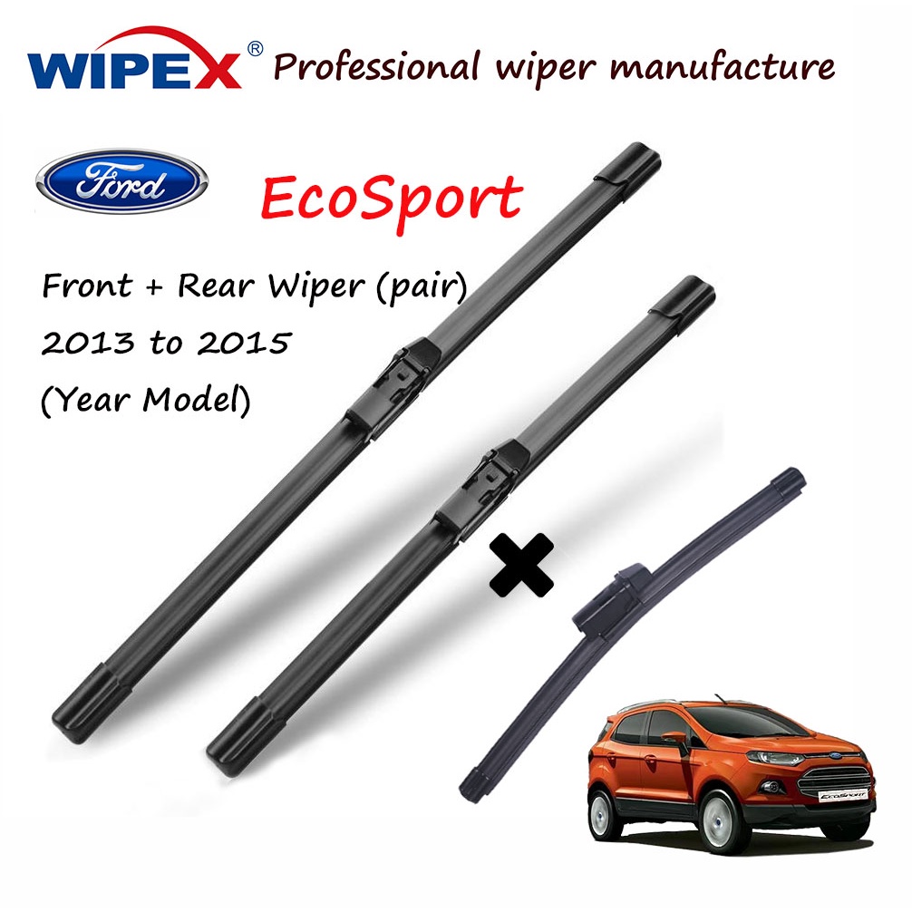 (Quality) Ford EcoSport Front+rear 16+22+11 Wiper Blade for 2013 to