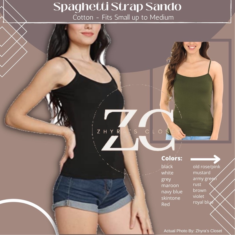 Elena Tank Top Spaghetti Strap Sando Shopee Philippines