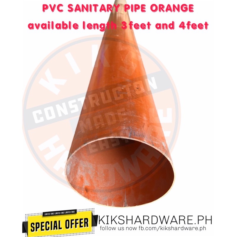 Pvc Sanitary Pipes Orange size 6 inches Shopee Philippines