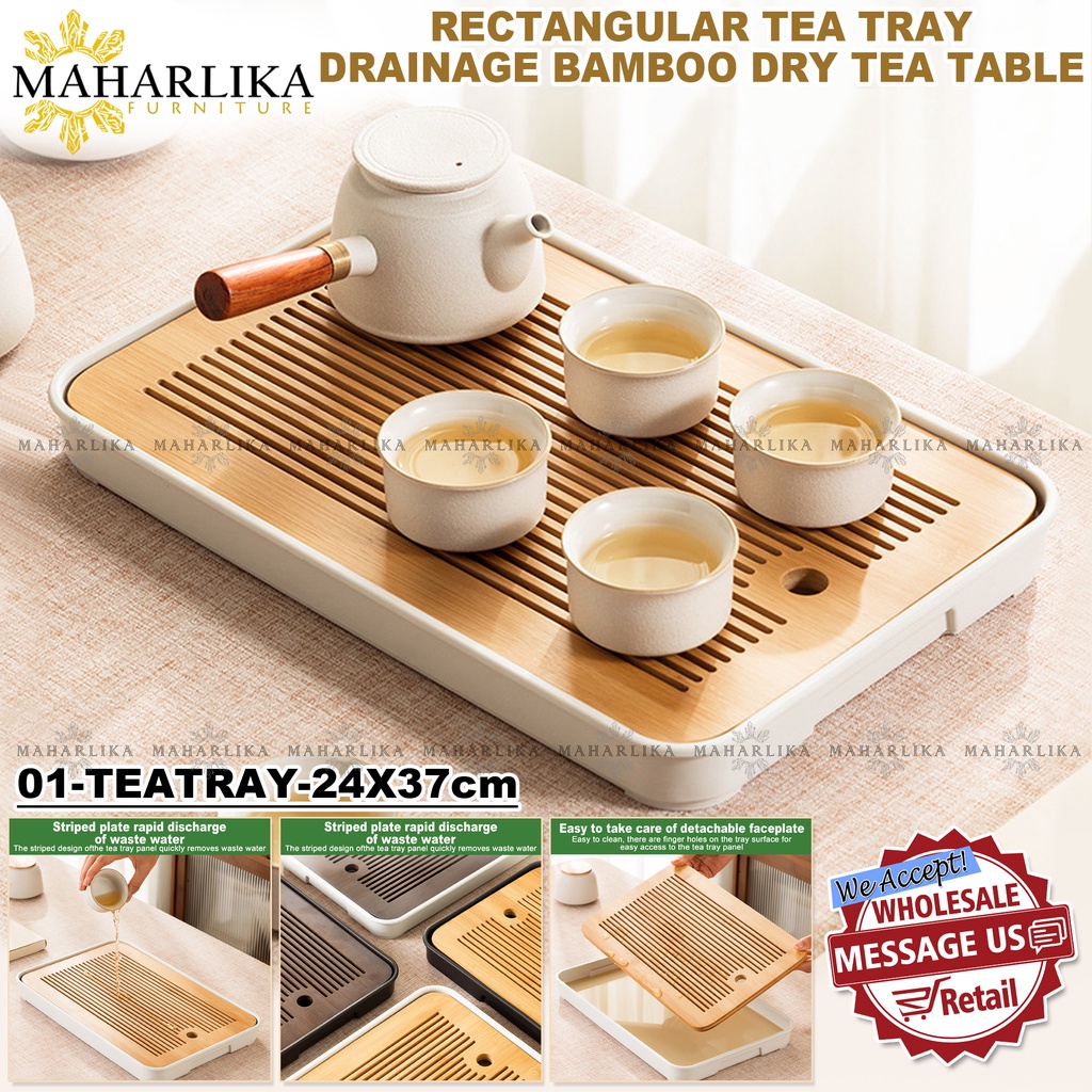 Maharlika 06 Wooden Tea Tray Household Tea Tray Set Drainage Water