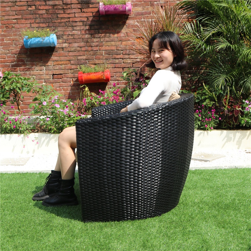 Sun Lounger Outdoor Balcony Outdoor Garden Courtyard Ratten Bed