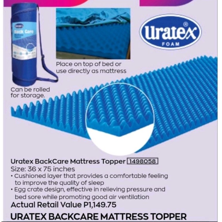 Uratex Backcare Mattress Topper Shopee Philippines