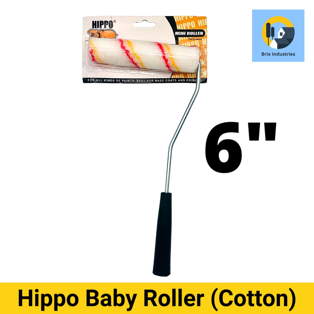 Hippo Cotton Baby Roller with Handle 4 or 6 inches Mini Roller for All
