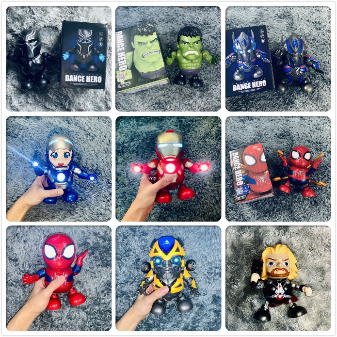 Tesco's Same Toy Dancing Iron Man Toy Music Robot Wasp SpiderMan Stall