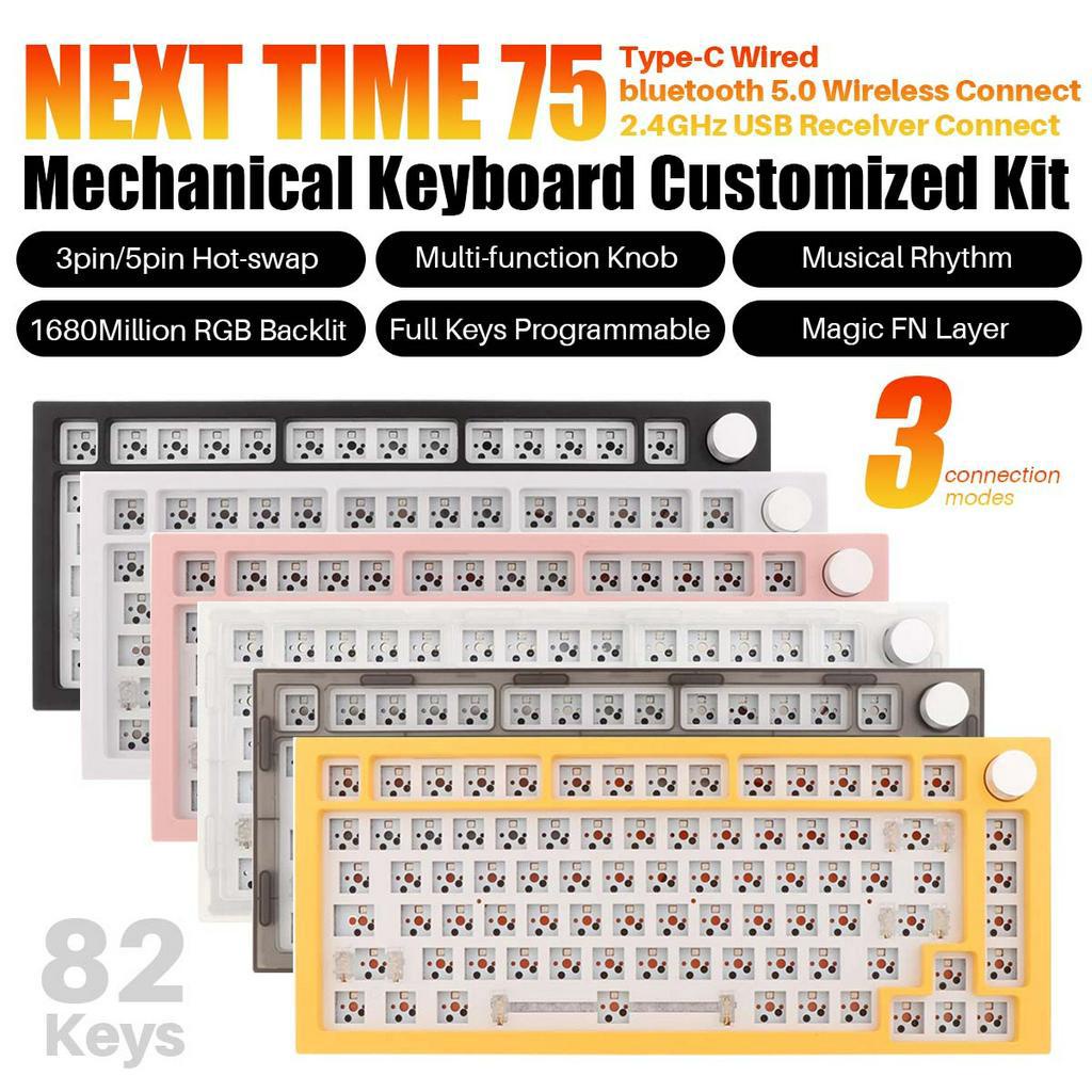 NEXT TIME 75 NT75 75 Mechanical Keyboard Kit Hotswappable RGB Backlit