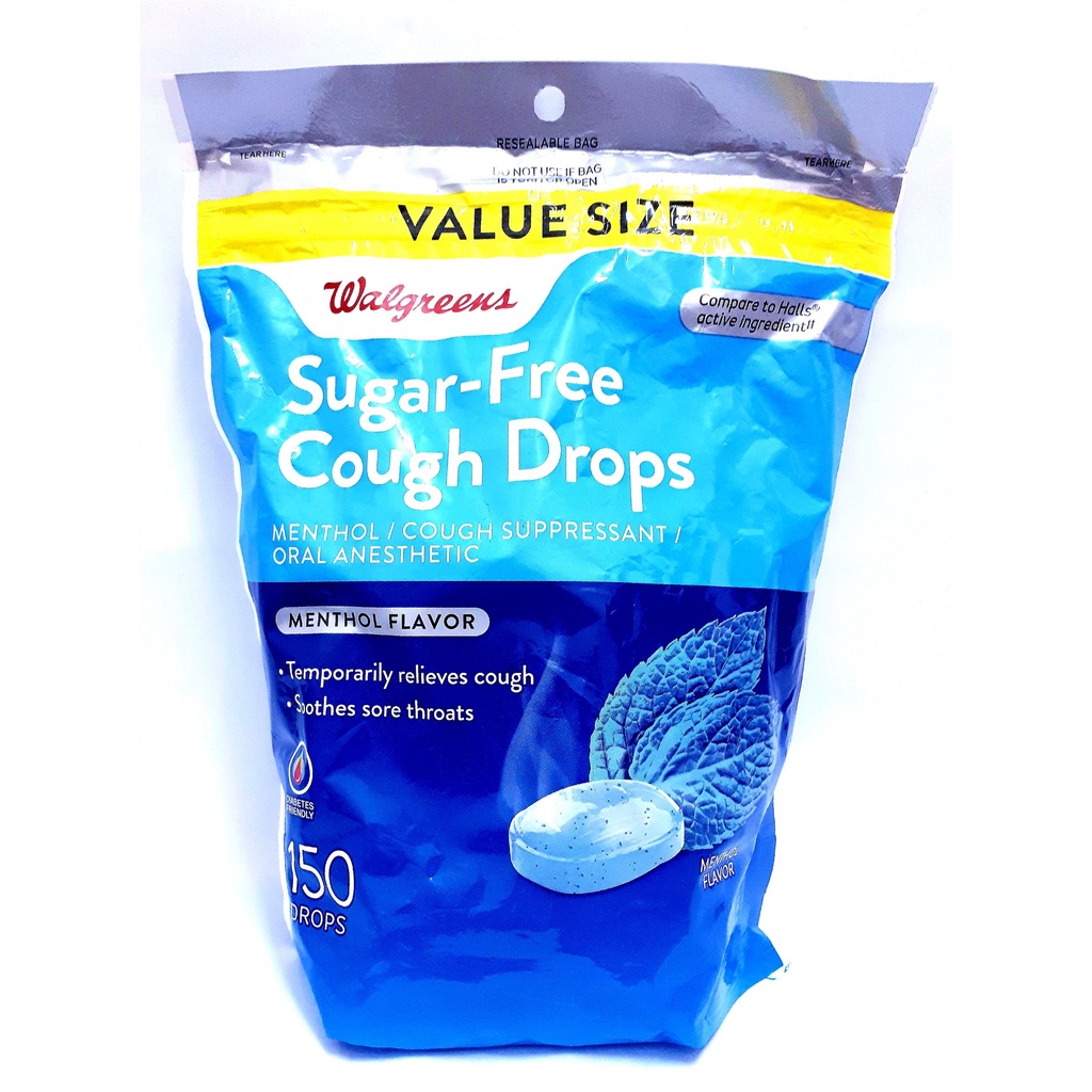 WALGREENS SUGARFREE COUGH DROPS MENTHOL (150 DROPS) Shopee Philippines