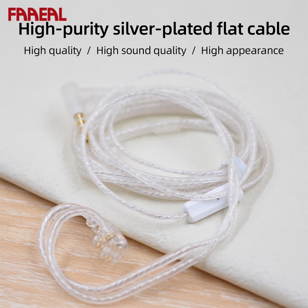 FAAEAL KZ EDX PRO Upgraded Cable 2 Pin 0.75mm Replacement Detachable