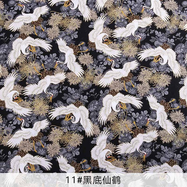 Bronze cotton Fabric Japanese Print Fabric for Kimono Home Hand Sewing Materials 50x145cm TJ1023