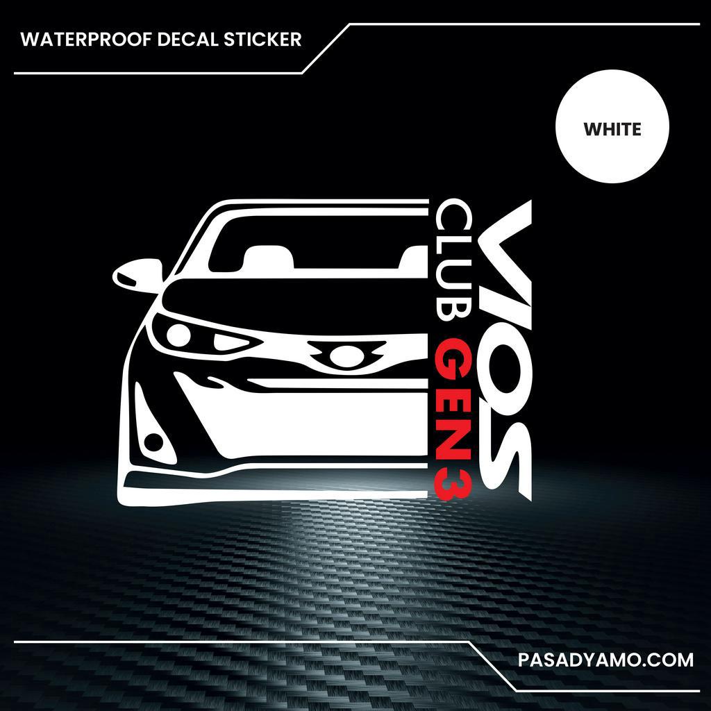 Toyota Vios Club Gen3 Sticker for Cars and Motorcycles 6 inches