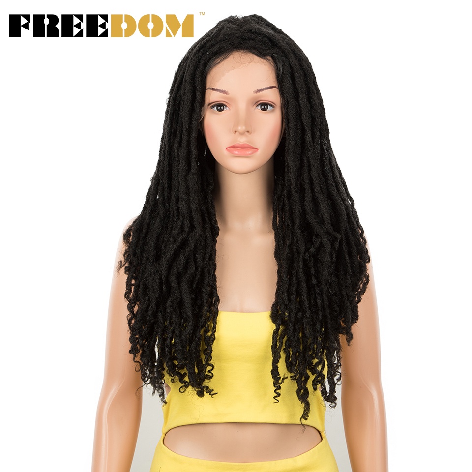 Freedom Dreadlock Wig Black 26 Inch Synthetic Faux Locks Crochet Hair