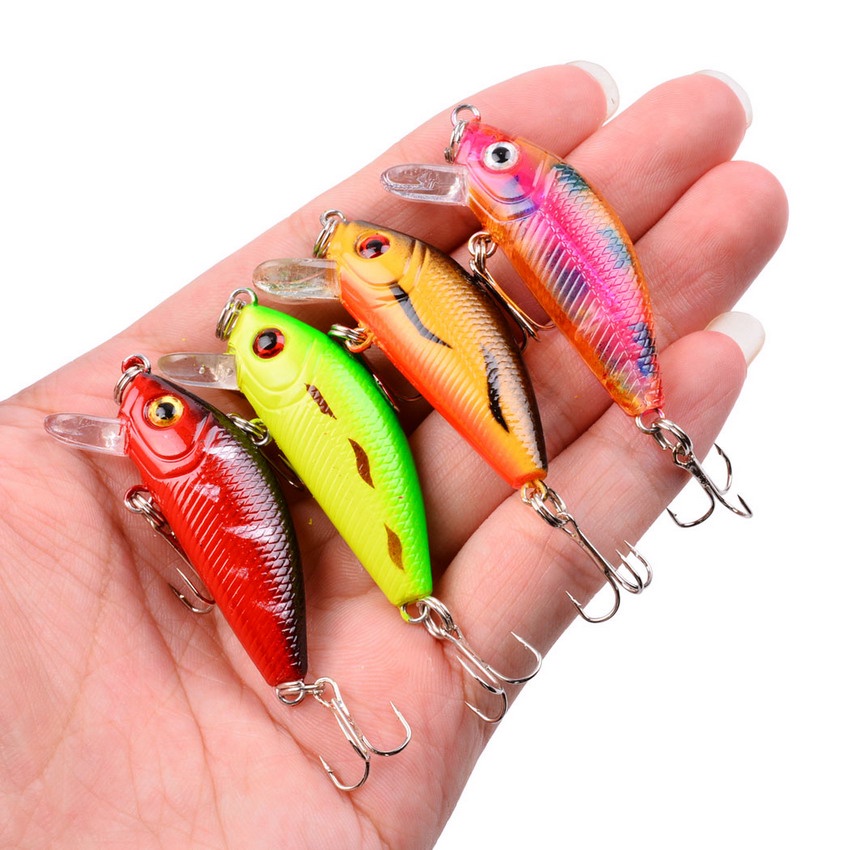 5CM 4.2G Sinking Minnow Fishing Lure 3D Eyes Minnow Lure Artificial