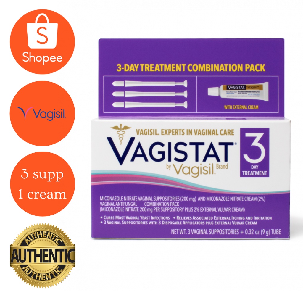 VAGISTAT 3 DAY YEAST INFECTION TREATMENT 3 SUPPOSITORIES AND CREAM JULY