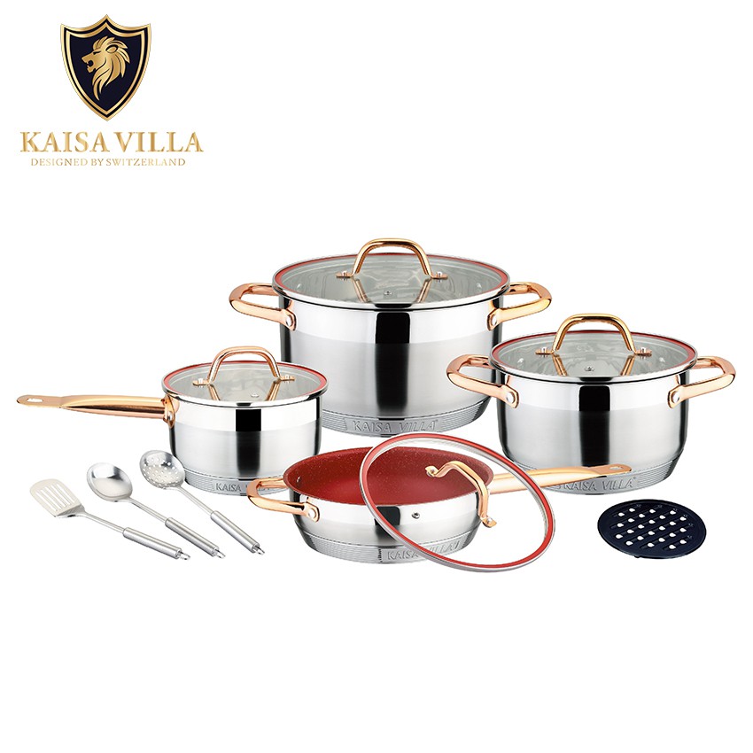 Kaisa Villa cookware set stainless steel cookware set non stick frying