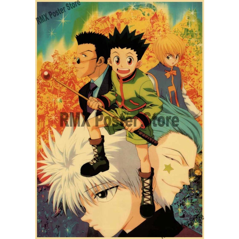 Retro Kraft Paper Anime Poster Wall Art Decor Vintage Hunter X Hunter