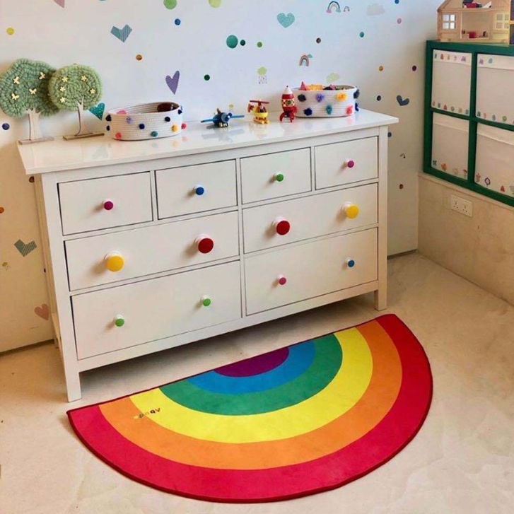 SOME Household Rainbow Area Rug Colorful Floor Mat Doormat Decorative