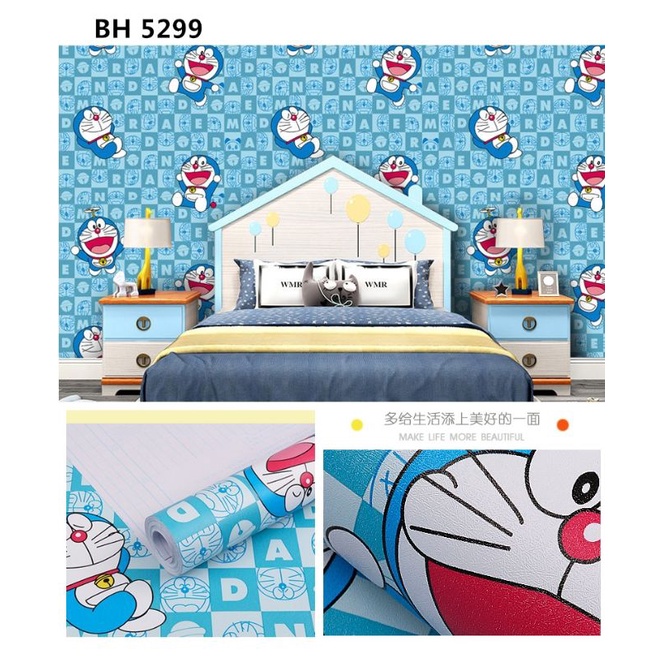 Doraemon Wall WALLPAPER Box+Glue Stay Paste Shopee Philippines