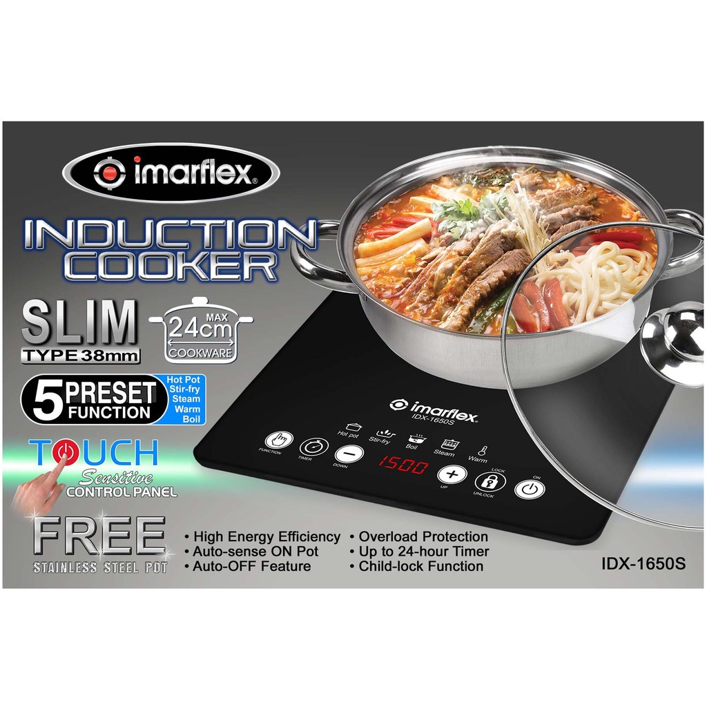 Imarflex Induction Cooker Slim Type IDX1650S (HX) Shopee Philippines