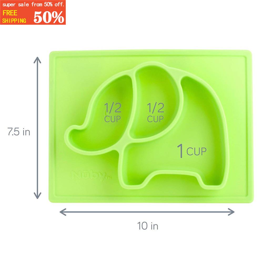 Nuby 6m+ Sure Grip Silicone Suction Baby Feeding High Chair Plate Mat