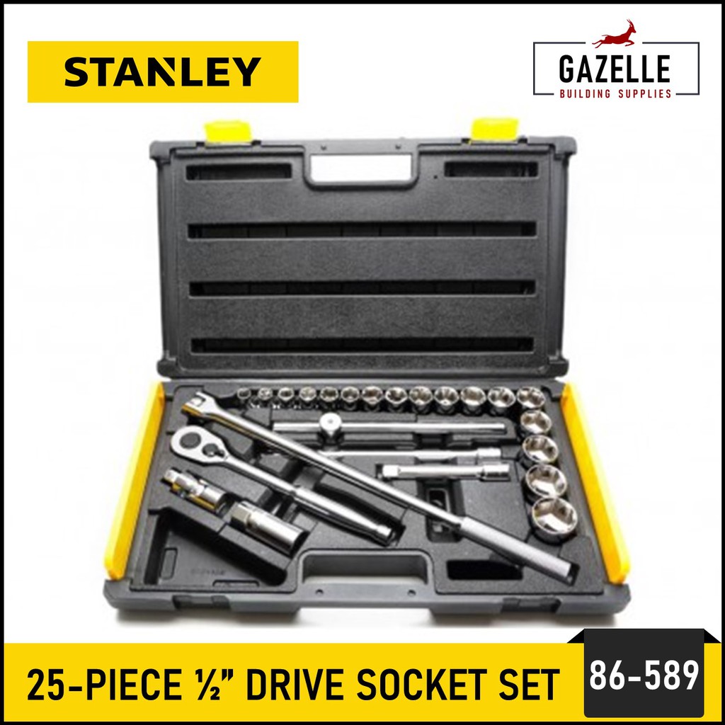 Stanley 25 Pieces 1/2" Drive Metric Socket Wrench Set Model No. 86589