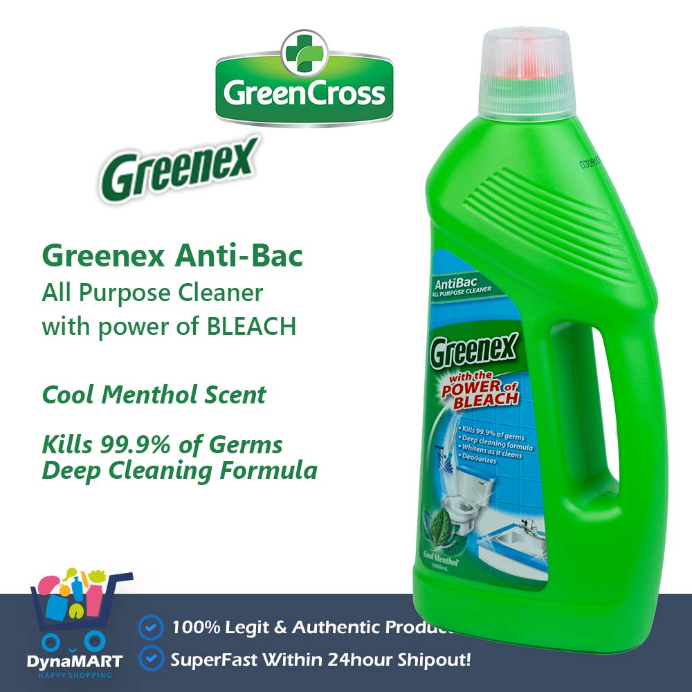 Greenex Antibac All Purpose Cleaner 1000ml Cool Menthol Power of Bleach