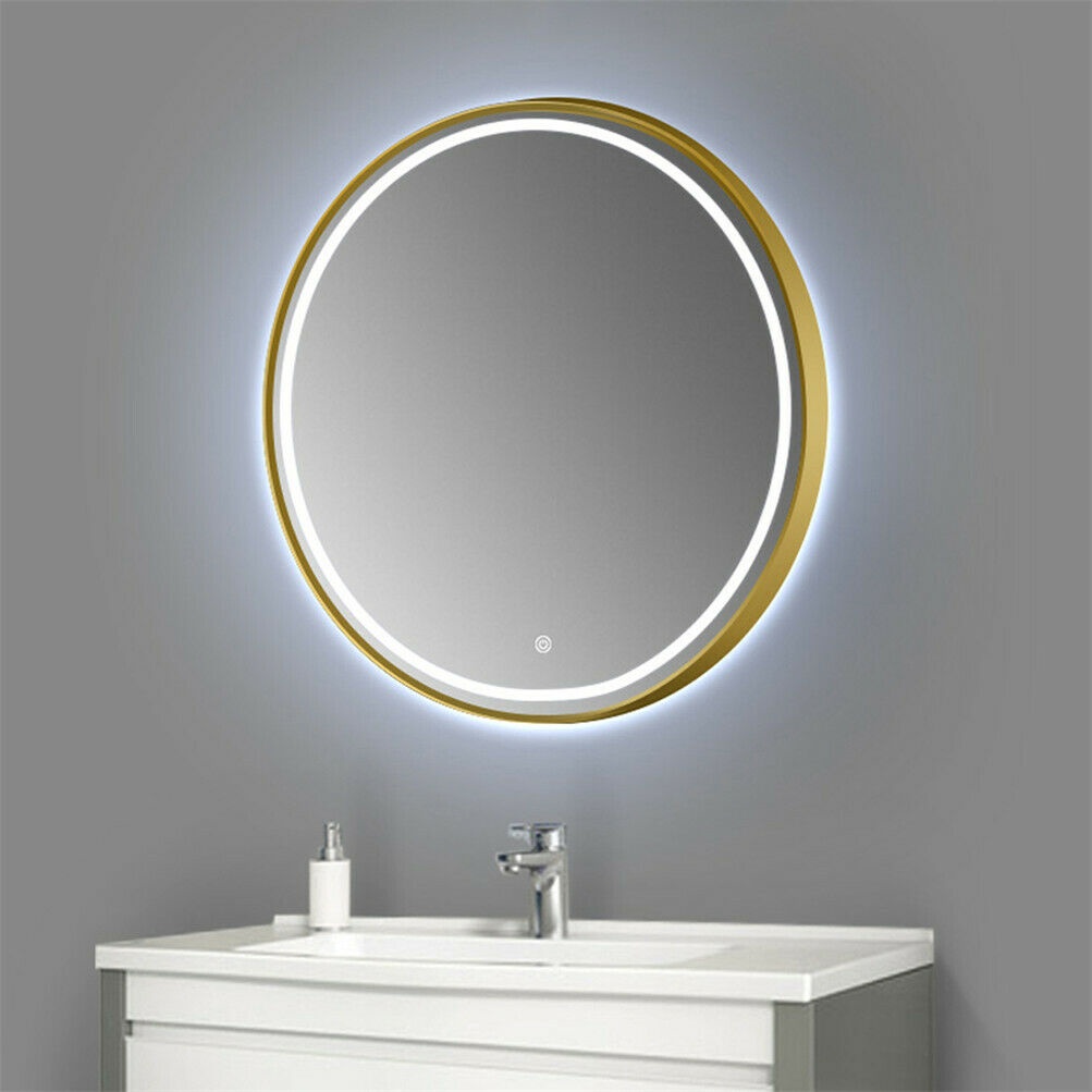 Vanity Mirror Led light With Gold Frame / Bathroom or Bed mirror with