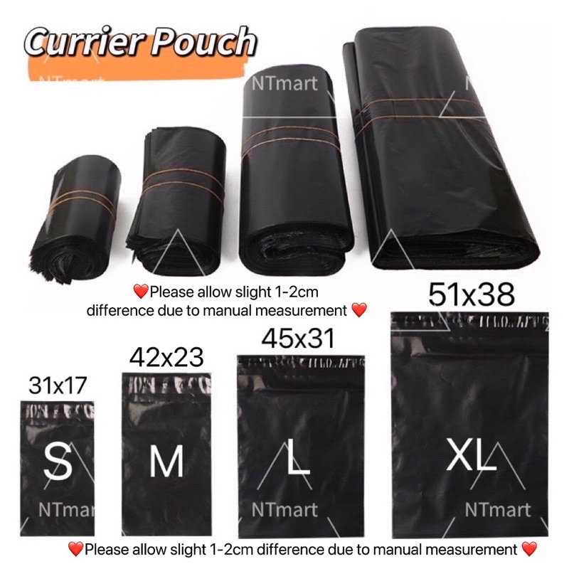 100pcs black courier pouch plain pouch express pouch Parcel Pouch
