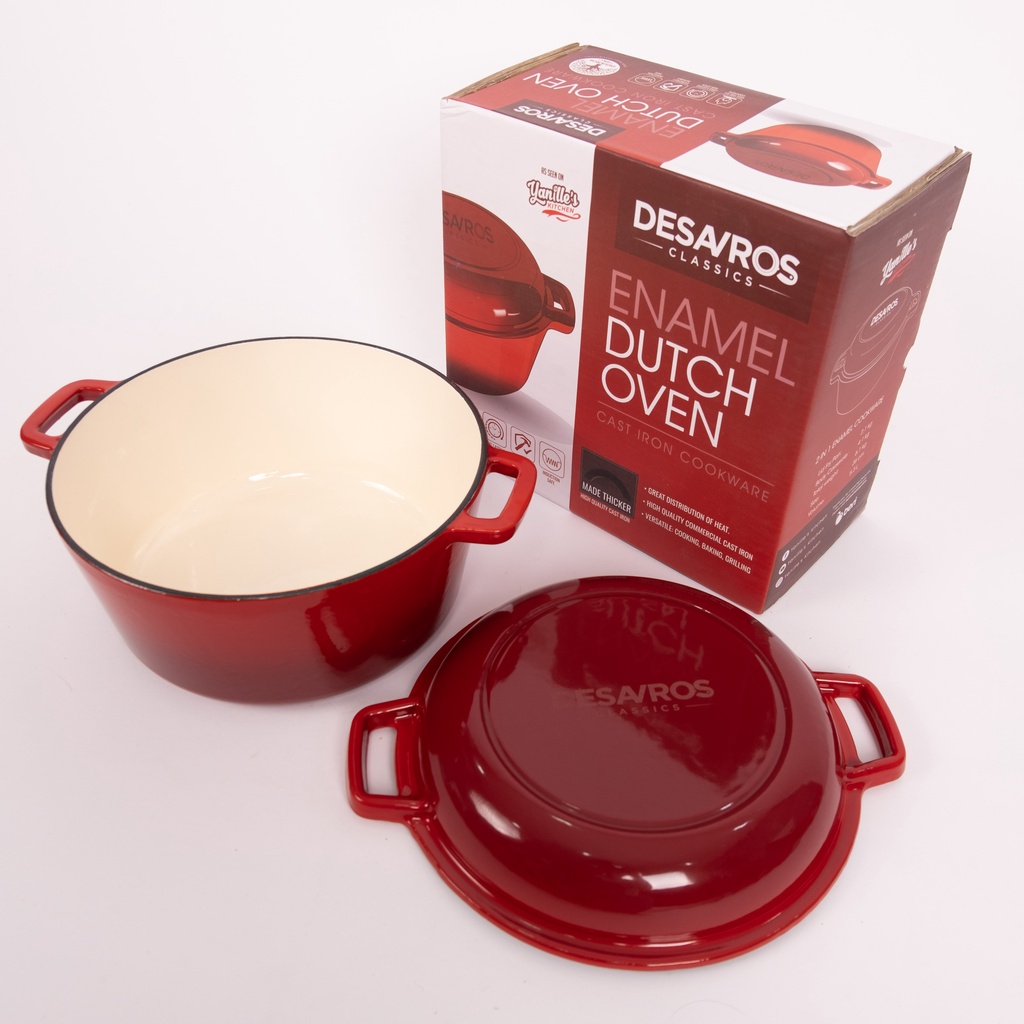 Desavros 2 in 1 Enamel Dutch Oven Cast Iron Shopee Philippines