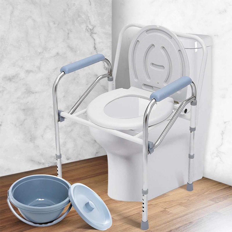(IN STOCK) Movable bath commode chair bath chair elderly commode chair