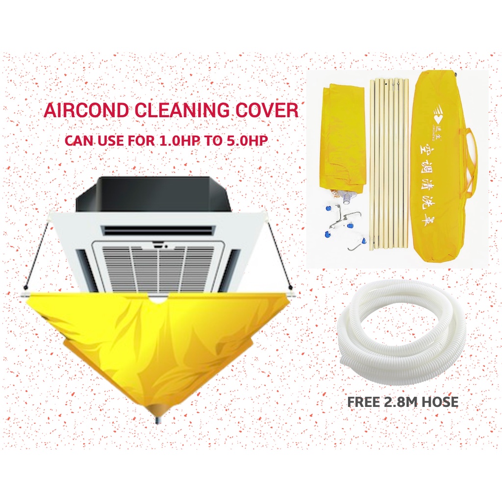 Cleaning Cover/ Cleaning Bag for Chemical Wash Ceiling Cassette Aircond (Free 2.8M Water Hose
