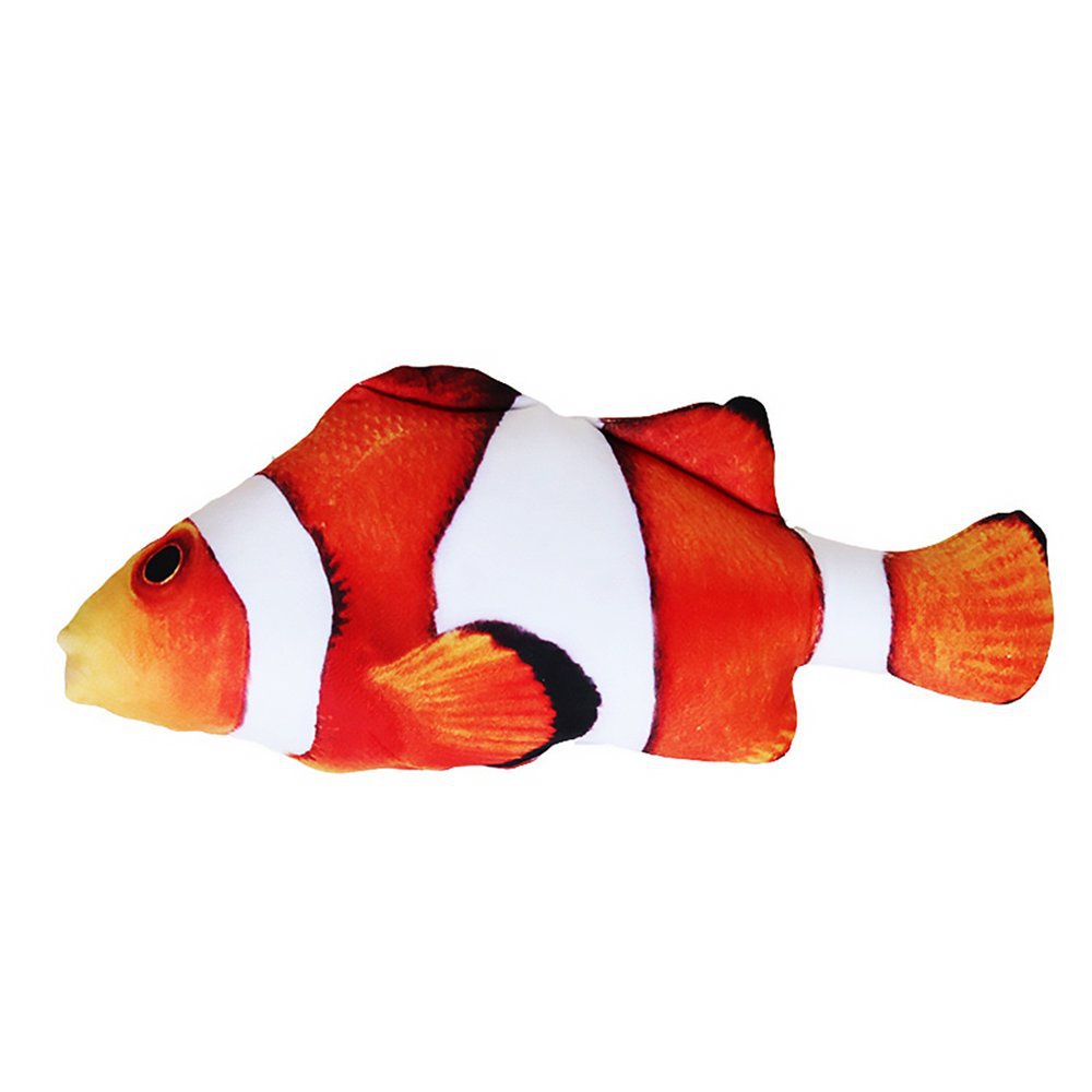 OWsu FISH TOY TILAPIA NEMO ELECTRIC FLOPPING CAT KICKER FISH PLUSH TOY