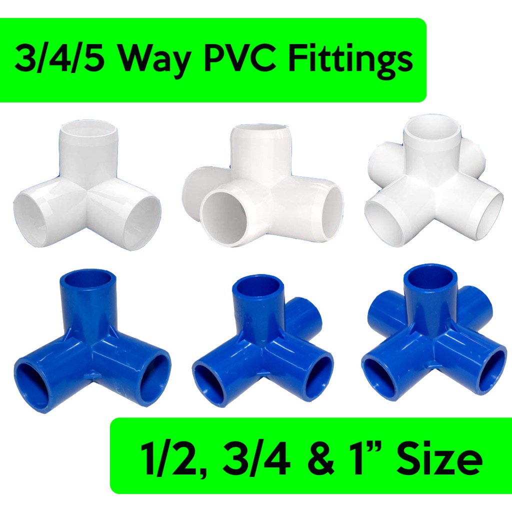 PVC Pipe Connector Inner diameter 20mm/25mm/32mm 1/2” 3/4” 1”3Way/4