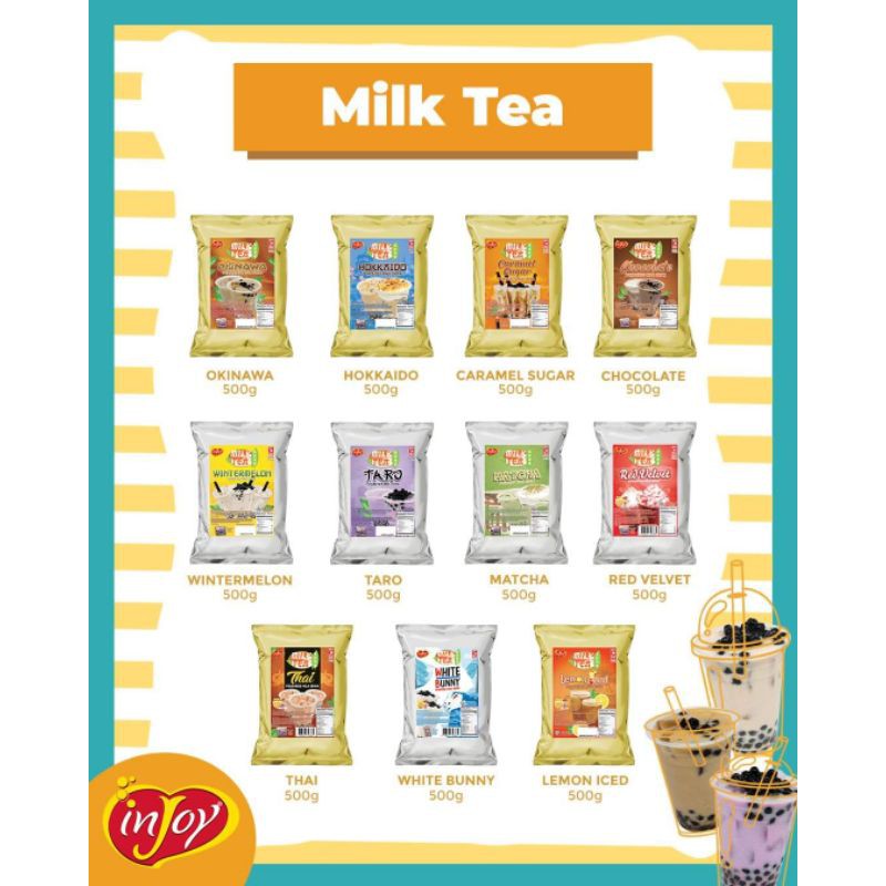 InJoy Milk Tea Powder 1kg Instant Powdered Milk Tea Flavor inJoy