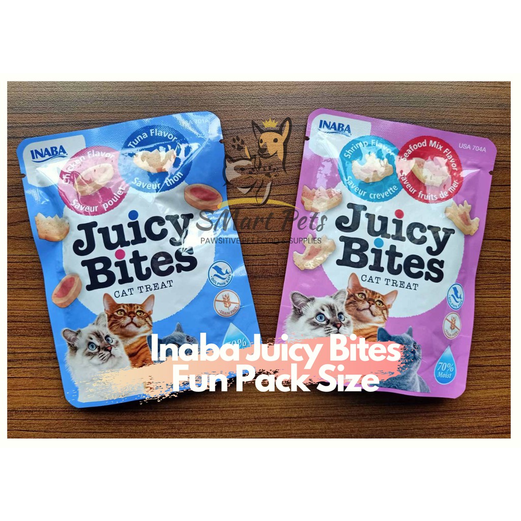 INABA Juicy Bites Cat Treat Fun Pack Size 11.3g (2 Flavors Inside