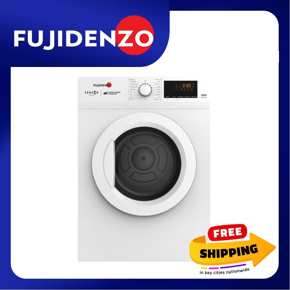 Fujidenzo 8 kg Electric Front Load Sensor Dryer DRI801 WG Shopee