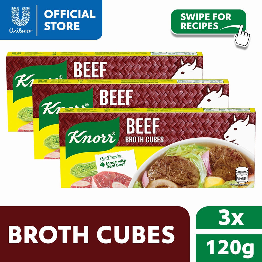 [Bundle of 3] Knorr Beef Broth Cubes Savers Made with Real Beef 120g