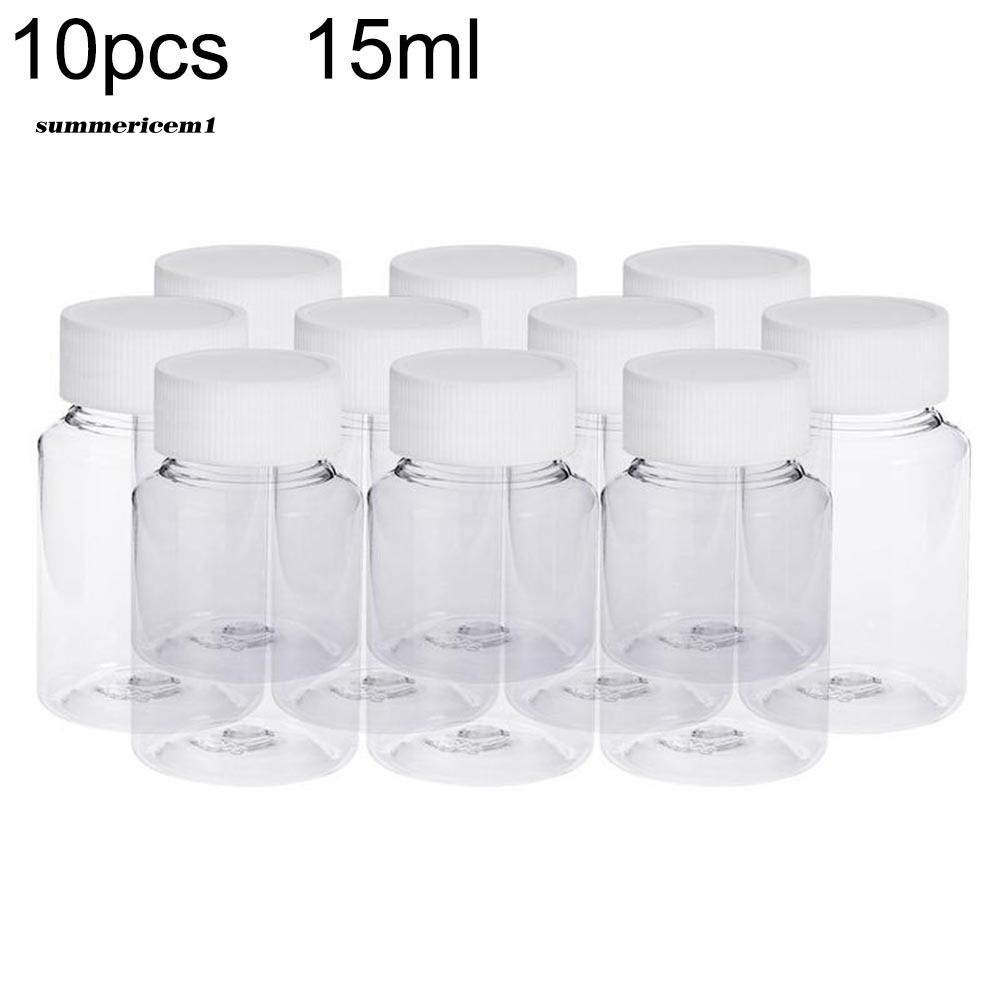 【Ready Stock】10Pcs 15ml Empty Pill Sample Medicine Solid Powder Case