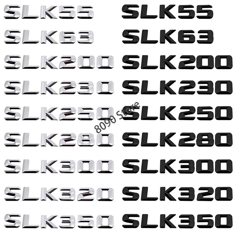 Metal Car Rear Sticker for Mercedes Benz Letter SLK55 SLK63 SLK200