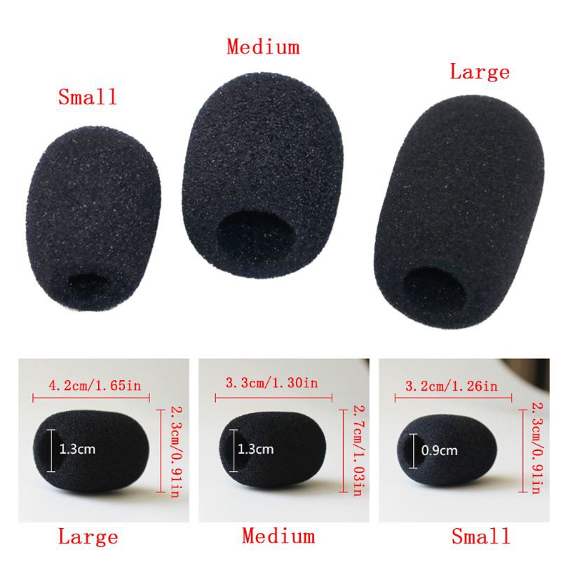 Wili 10PCS Microphone Windscreen Sponge Cover Mic Foam Cap for