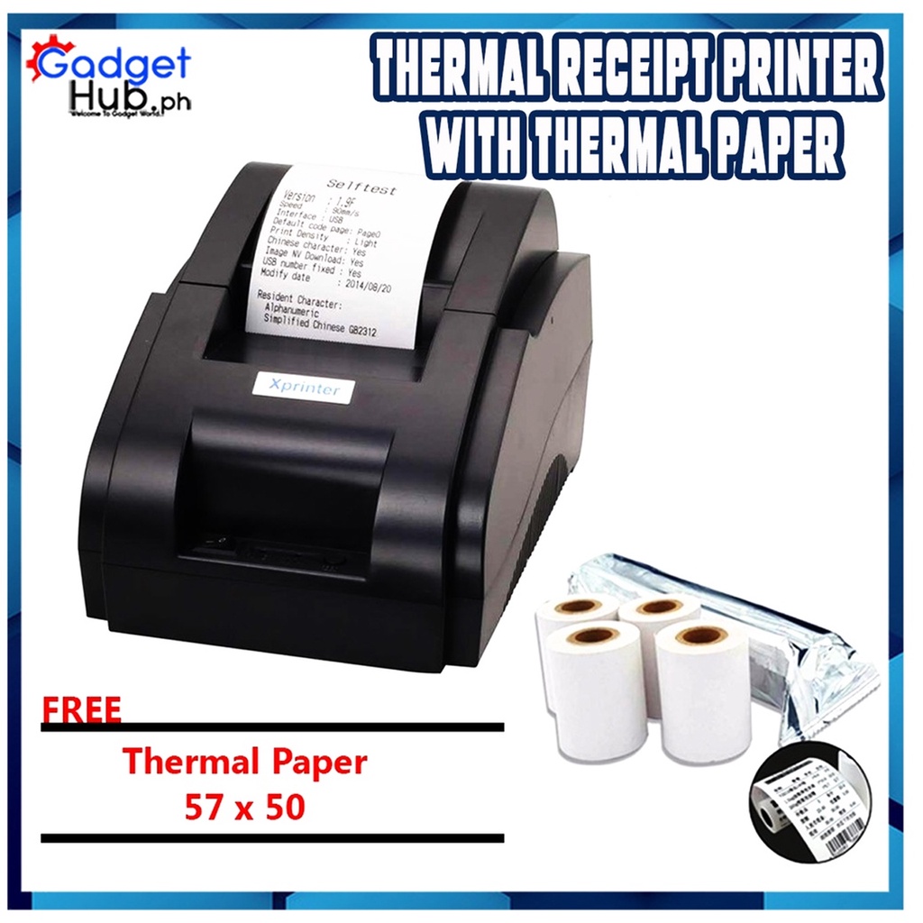 XPRINTER XP58H or SENDA JP58H Thermal Receipt Printer, 58mm*45mm Thermal Paper WITH 4&5 Cash