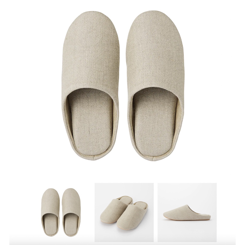 MUJI (MUJI) slipper French linen Shoes (French insole slippers
