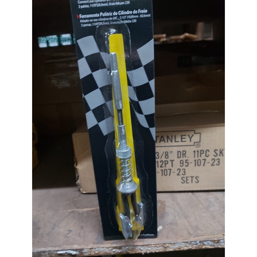 STANLEY BRAKE CYLINDER HONING TOOL KIT ADJUSTABLE TENSION , FLEXIBLE ,SHAFT, 2 LEGS ,220 GRIT