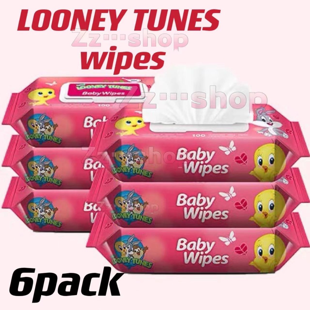 6 Pack Big size LooneyRabbit Baby Wipes For Baby Kids Tissue Facial
