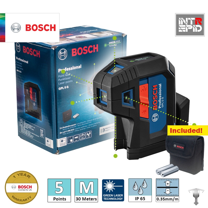 Bosch GPL 5 G Professional 5 Points Green Laser Self Levelling | Shopee